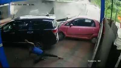 Accident happened today in Kerala, India.