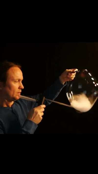 Fire Tornado inside a Bubble!