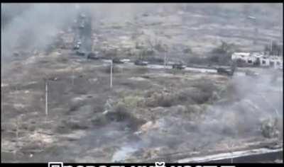 UA POV: Russian vehicle column attacking on a highway, south of Krasnogorovka (north of Avdeevka)