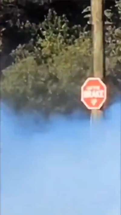 Camera-guy freaks when he captures the dreaded cone of doom hard at work. 