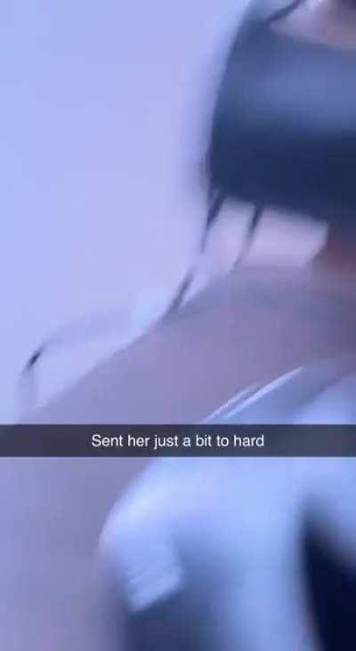 Sent her just a bit to hard