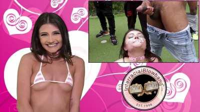 Adria Rae...Pornstar gets Bukkake'd by 13 Big Black Cocks! IR Blowbang