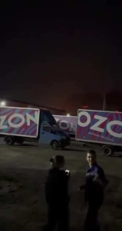 Massive secondary detonation after drone strike in Bryansk, Russia, June 6, 2025 [Full footage in better quality]