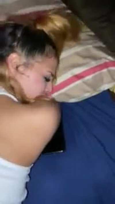 She can’t handle dick while throwing it back😅