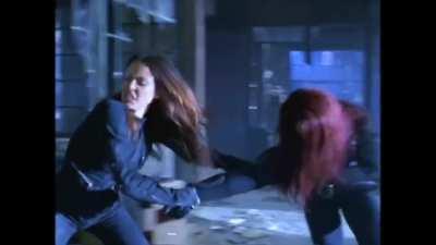 Lita beaten and handcuffed in a catfight