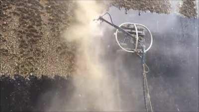 This robot magnetically sticks to the side of oil tanker ships to remove sea scum