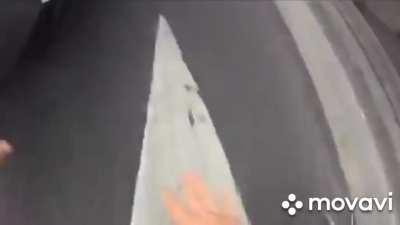 [Hungary] Hit and run. Police van right behind