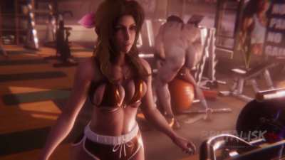 Tifa and Aerith leave Cloud behind and hit the gym