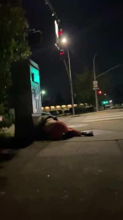 HMC while I practice gymnastics on the sidewalk