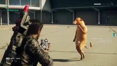 An udderly ridiculous weapon in Just Cause 4