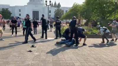 Proud Boys Armed With Baseball Bats And Paintball Guns Attack A BLM Protester