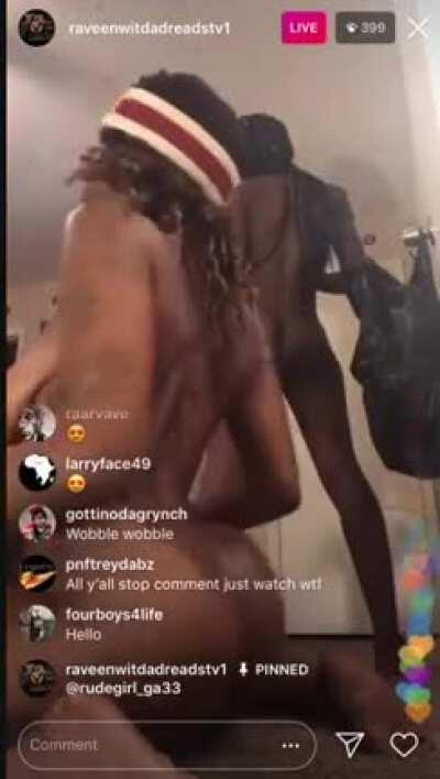 Her & her friend butt ass naked being freaky on IG live