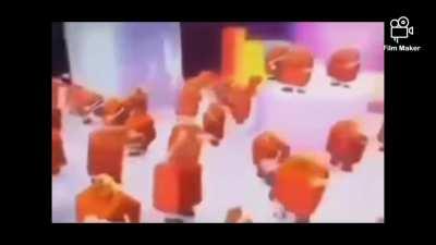 Happy meals dance to Metal Crusher