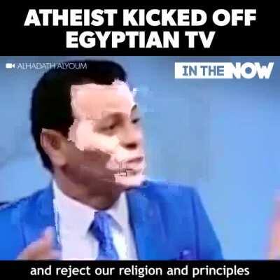 atheist kicked off Egyptian TV