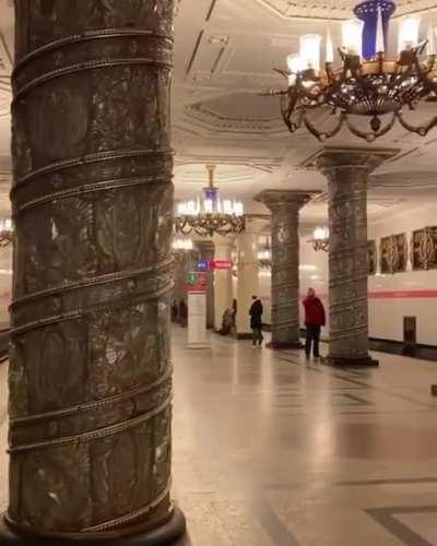 One of the most beautiful metro station in the world, located in St Petersburg