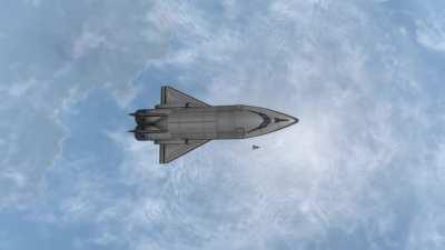 A micro jet, inside of a spaceplane, inside of a shuttle.