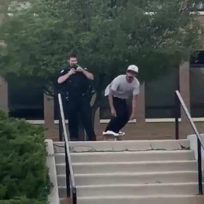 Utah Cop shoots unarmed skater from behind for grinding on public handrails!
