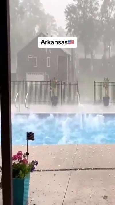 Heavy hail in Arkansas, USA. April 20, 2024.