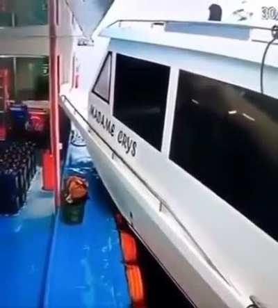 Because of the stupidity of man, the boat did not have time to stop