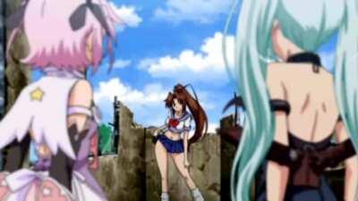 Mai as a naughty schoolgirl in Queen's Gate: Spiral Chaos