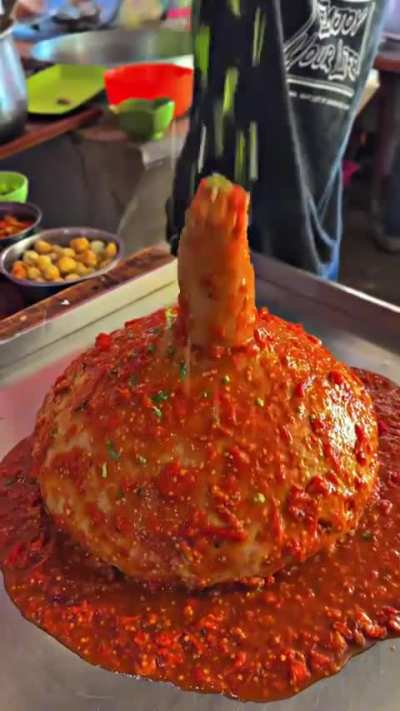 Can I get the Jiggly Dongler with extra chilli sauce please? Extra crud crumbs on top..