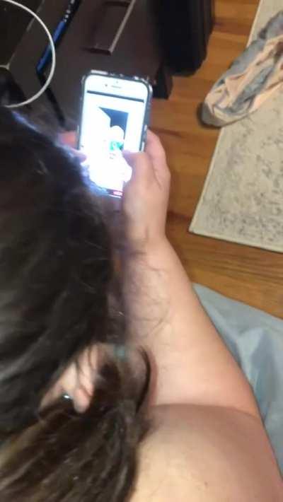 Sexting other guys while hubby uses me!