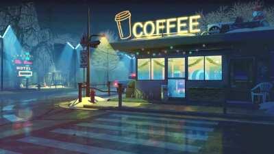 Cyberpunk Coffee Shop Live Wallpaper [1920 x 1080]