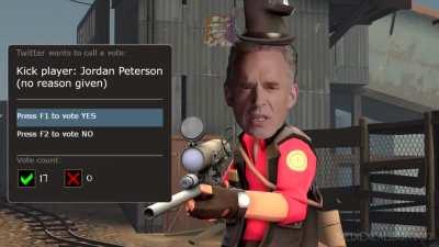 Jordan Peterson plays TF2 and gets banned for cheating.