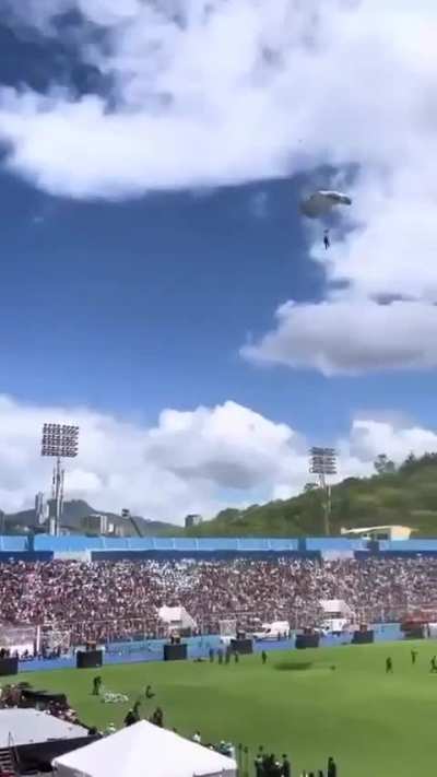 All of the paratroops fail to land on the field 