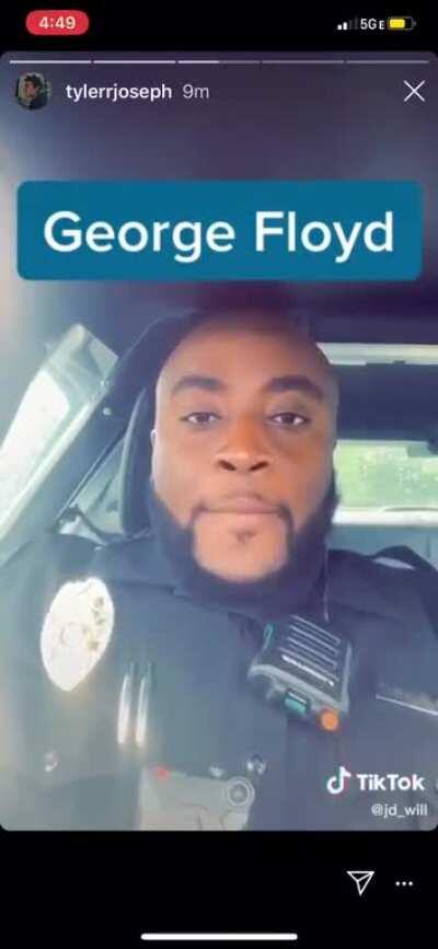 Tyler via his IG story on George Floyd