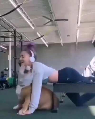 Working out with a pet