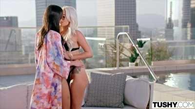 Elsa and Emily have fun together