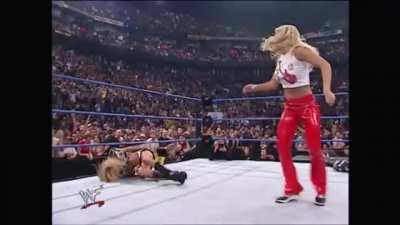 Stacy Keibler pantsed by Torrie Wilson