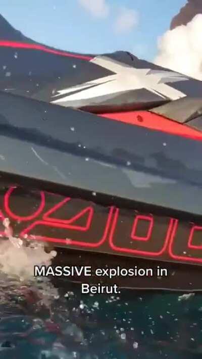 A video from a Jetski just offshore during the explosion in Beirut