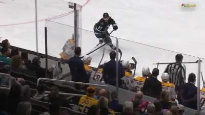 Cole Smith was assessed a match penalty for an illegal check to the head on Ty Dellandrea (both feeds)