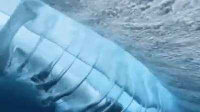 Wawe breaking underwater