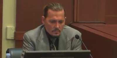 Johnny Depp’s reaction to the court finally getting to hear the audio tape in which Amber Heard admits to abusing him.