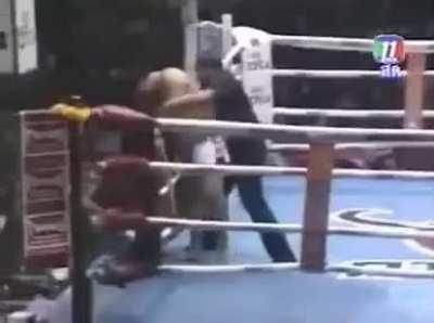 WCGW: Refereeing a kickboxing match.