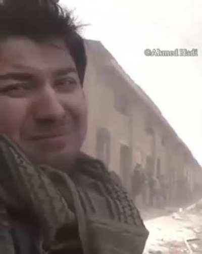 Soldier records farewell message for his Mom.