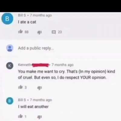 Sol elimle kediyi yedim