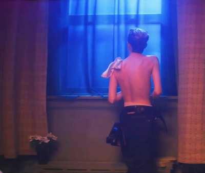 Andrea Riseborough (Oblivion, Mandy) revealing her tits in Please Baby Please (2023) - slowed, 60FPS