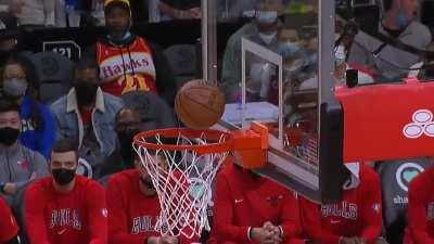 [Highlight] Cam Reddish finishes off the glass on the euro and draws the foul. He has 15 points in the first half against the Bulls