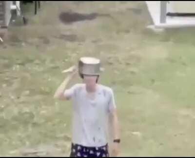 Protecting me from the hail!