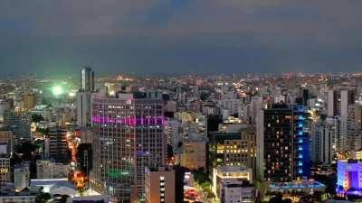 Dominican Republic city skyline - Santo Domingo at night.