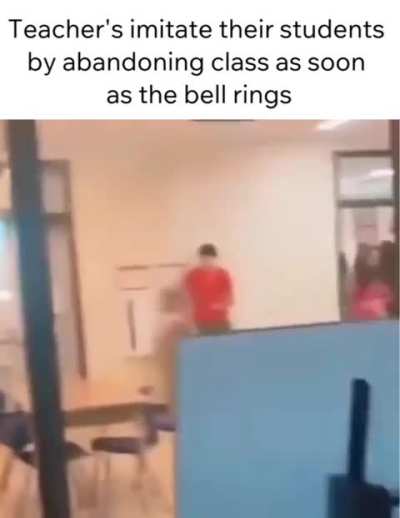 Exiting the classroom, student style...