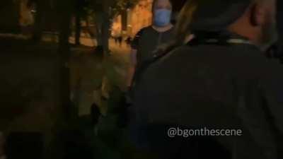 Black supremacist tells white people to leave church grounds(private property) which was sheltering protesters from curfew in Louisville 24th September