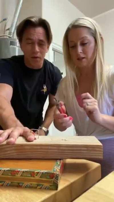 The amount of time she takes to realise what's going in..