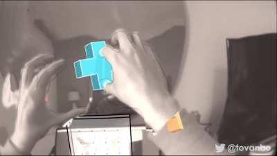 Solving Cubism puzzles with my actual hands using passthrough and handtracking