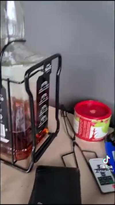 To pour a glass of JD