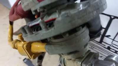 Isayev S2.711 bipropellant hypergolic sustainer engine cutaway model